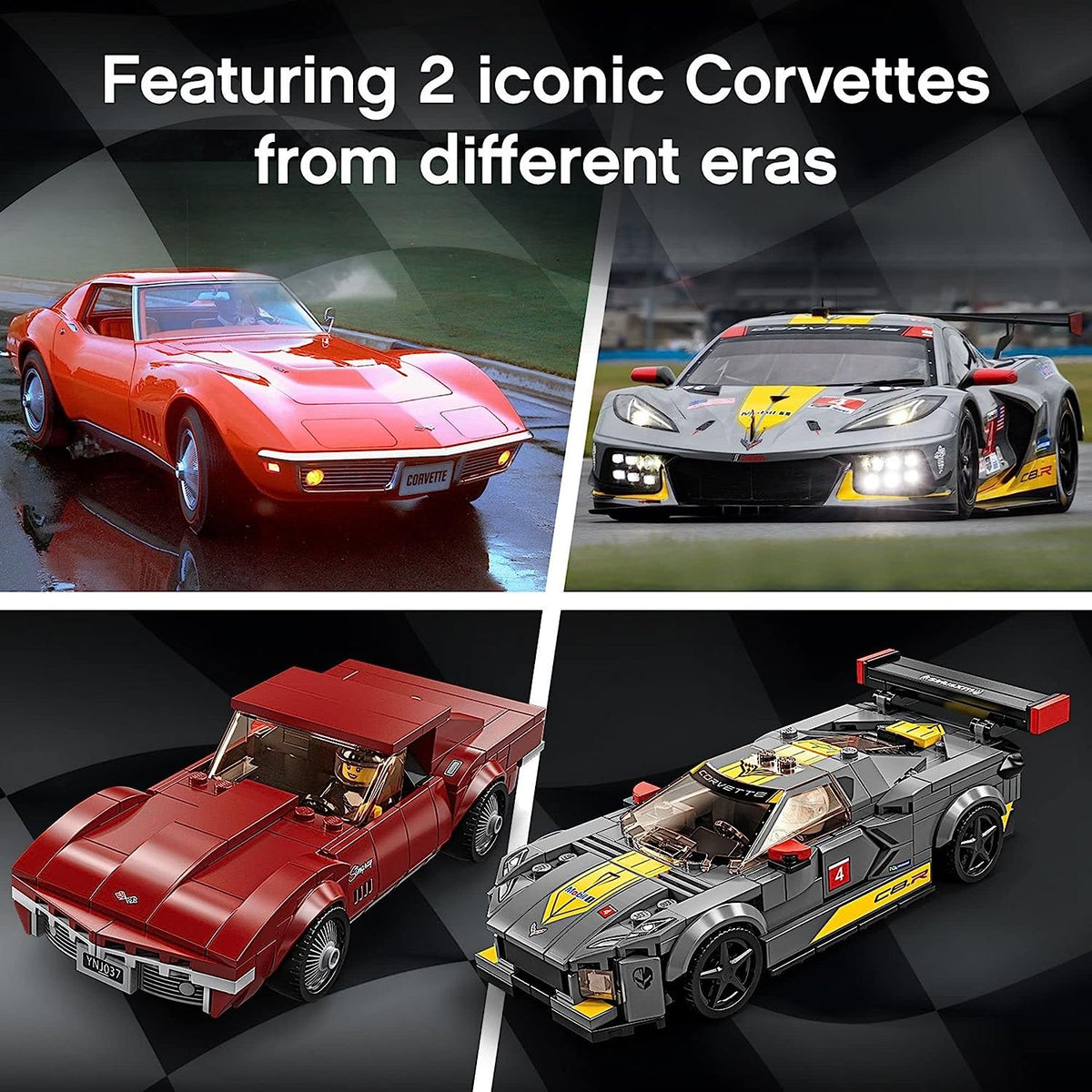 Lego Chevrolet Corvette C8.R Race Car and 1968 Chevrolet Corvette 76903