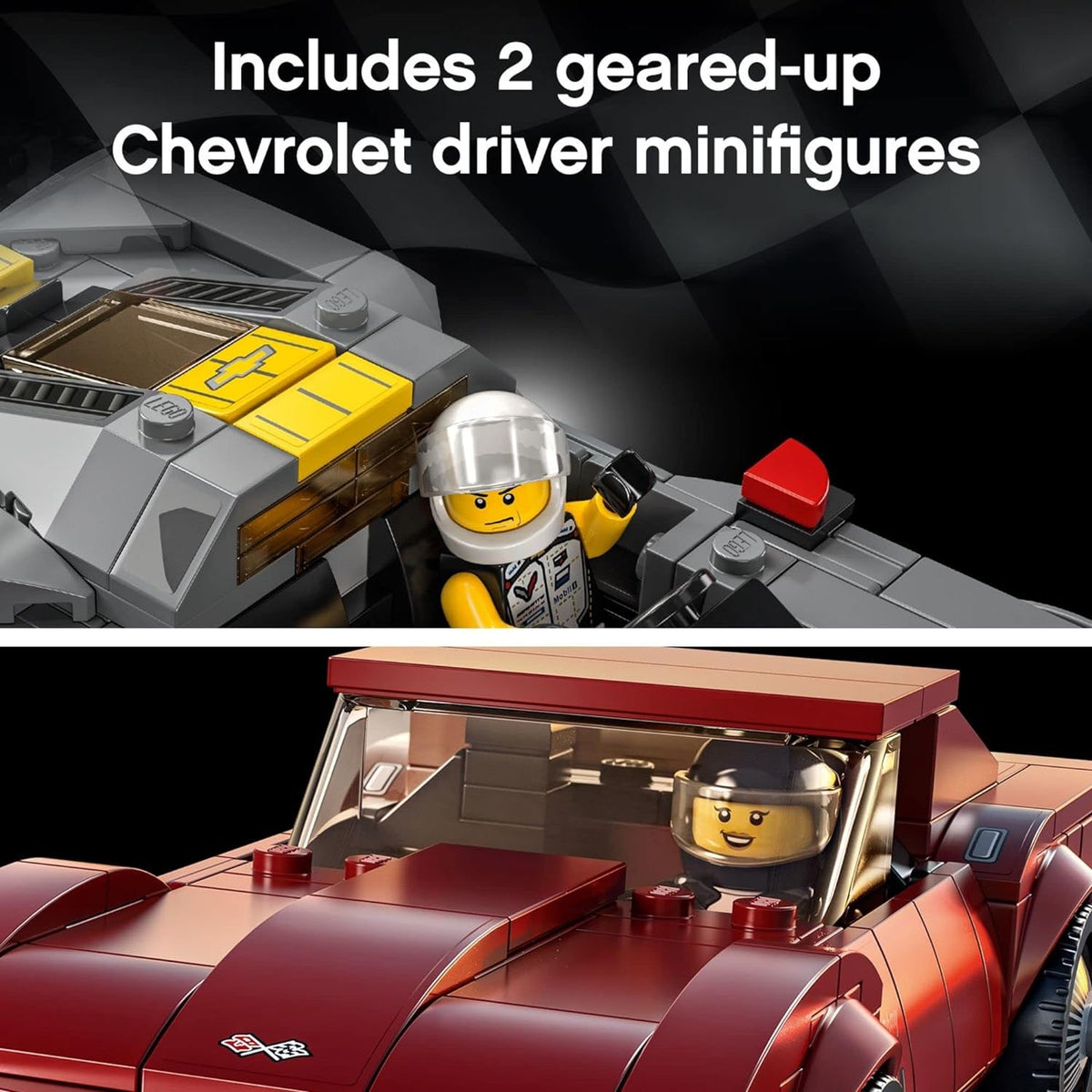 Lego Chevrolet Corvette C8.R Race Car and 1968 Chevrolet Corvette 76903