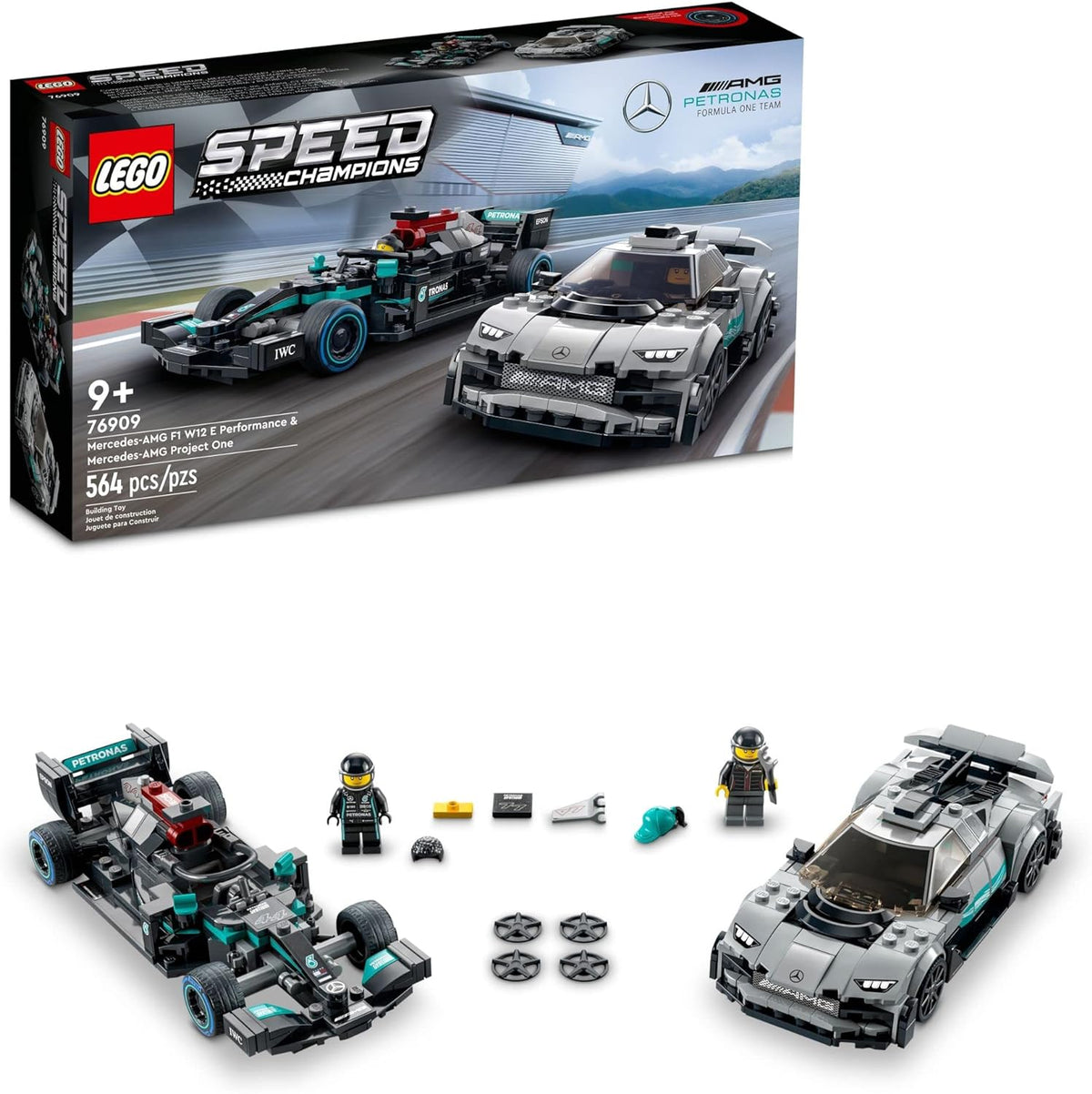 Lego Mercedes-AMG F1 W12 E Performance &amp; Mercedes-AMG Project One 76909